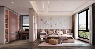 现代女孩房3D模型下载